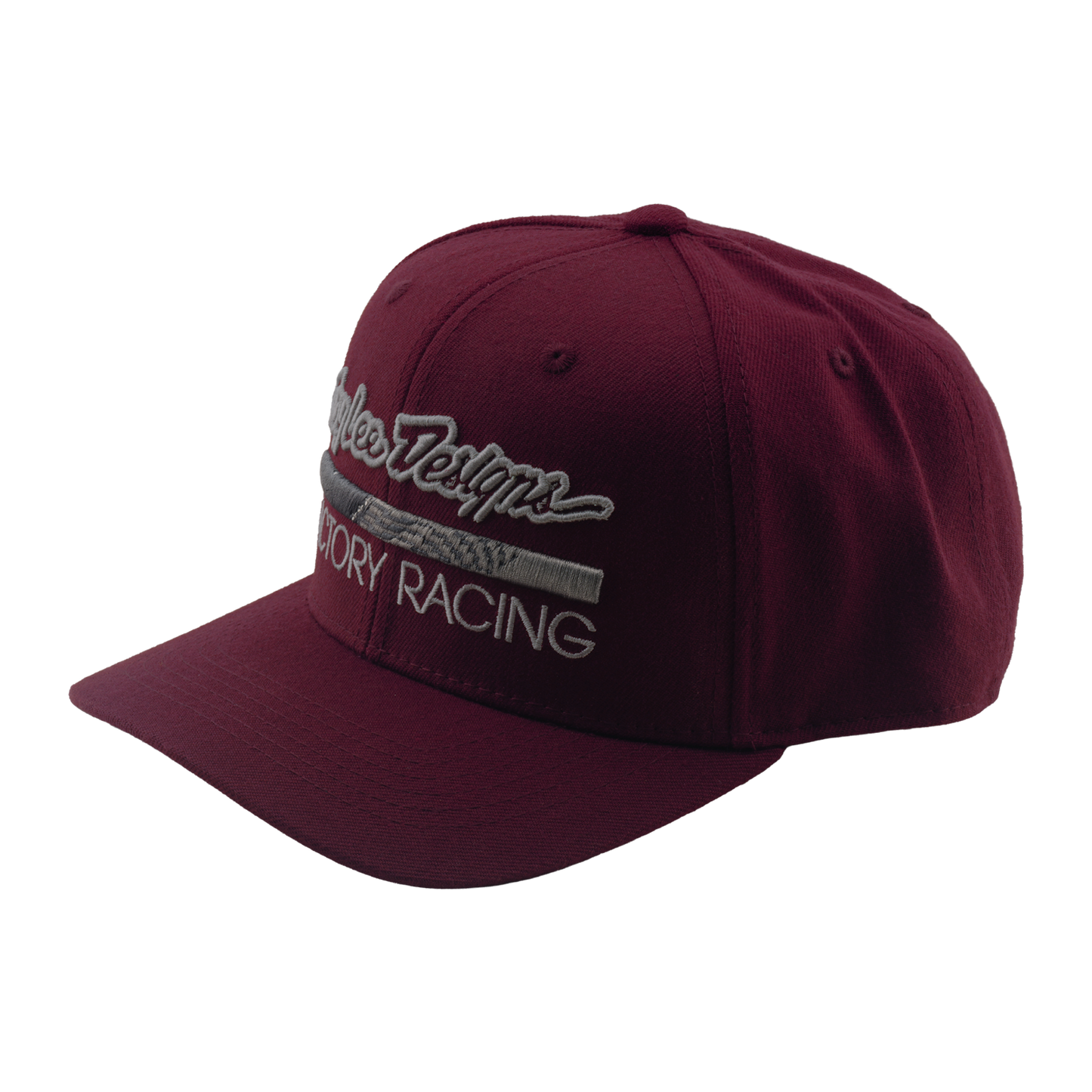 Casquette snapback à visière incurvée Troy Lee Designs Factory Racing bordeaux/gris