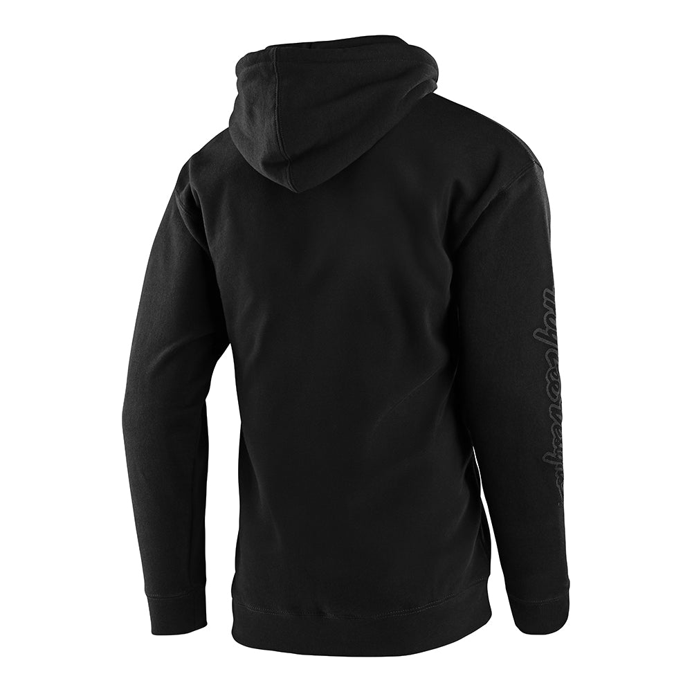 Sweat à capuche court noir avec badge réfléchissant