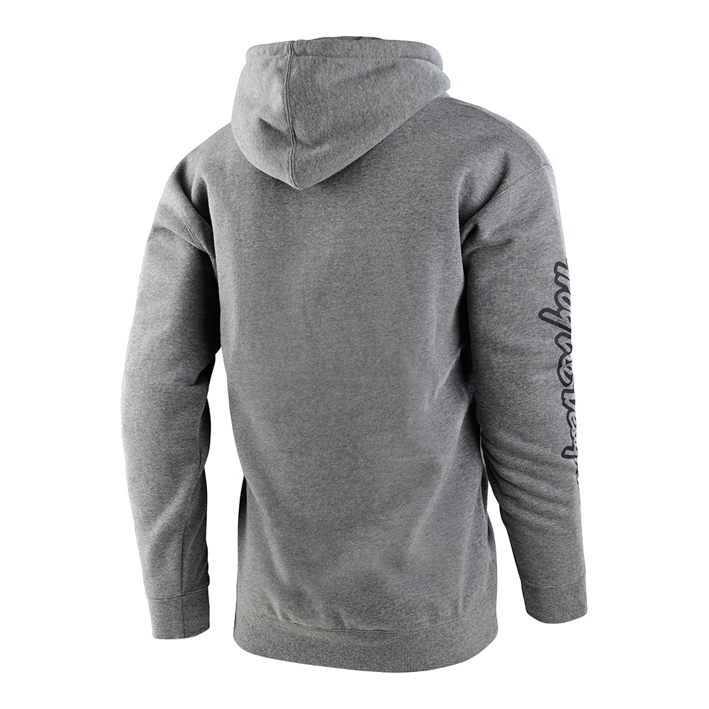 Sweat à capuche court, écusson, gris anthracite chiné