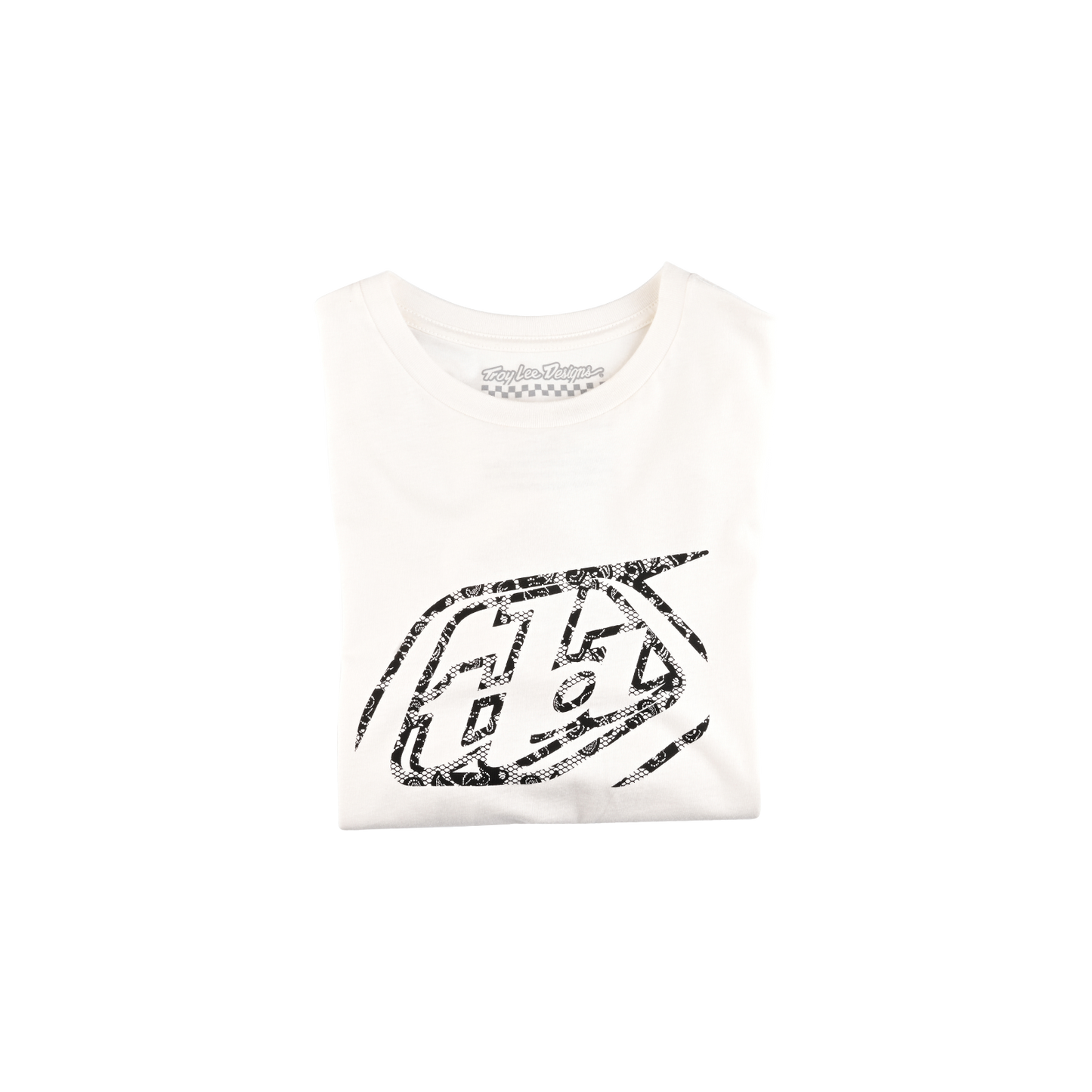 T-shirt court à manches courtes pour femme, avec badge vintage blanc
