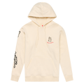 Womens Pullover Hoodie Peace Out Vintage White