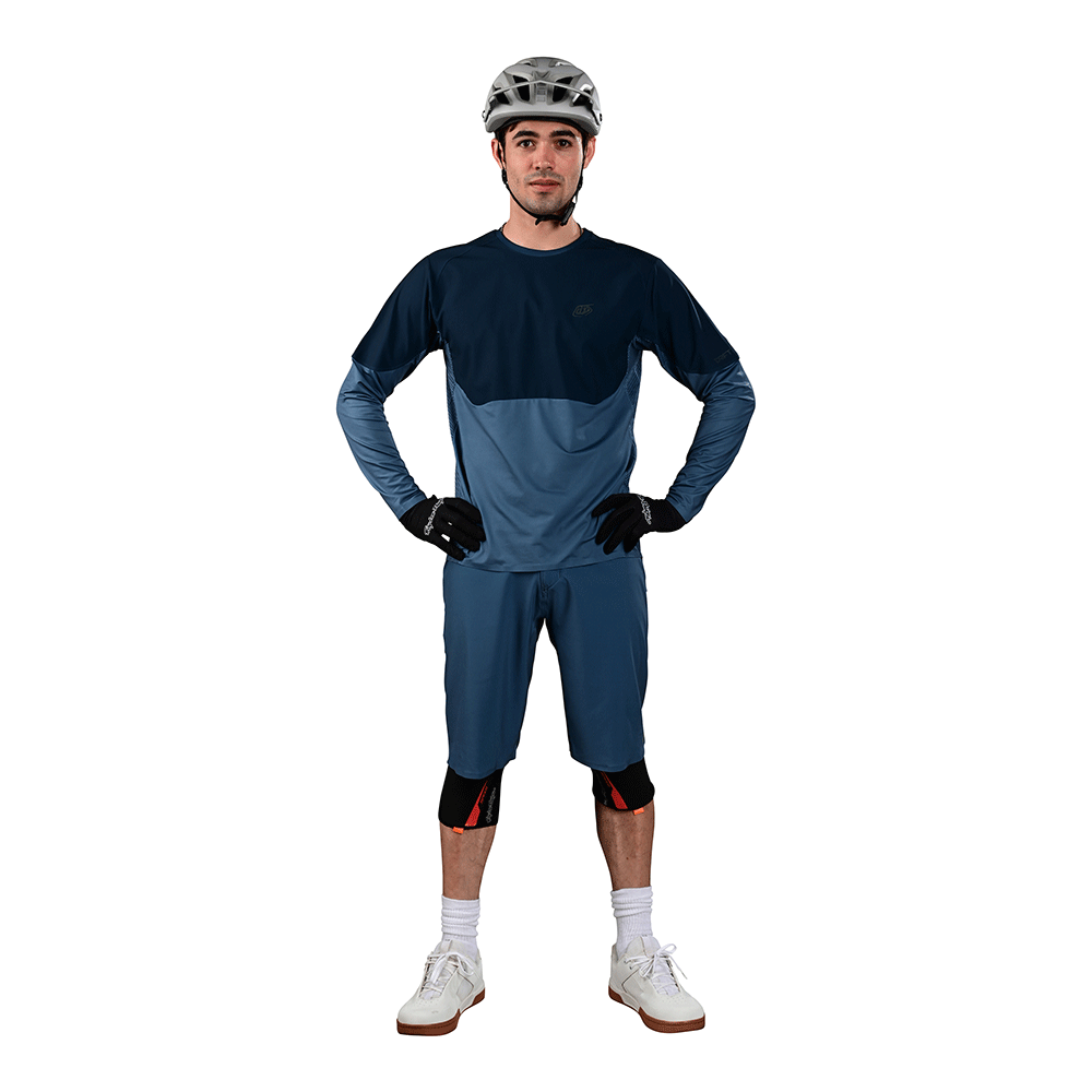 Maillot Drift LS Bleu uni Mirage