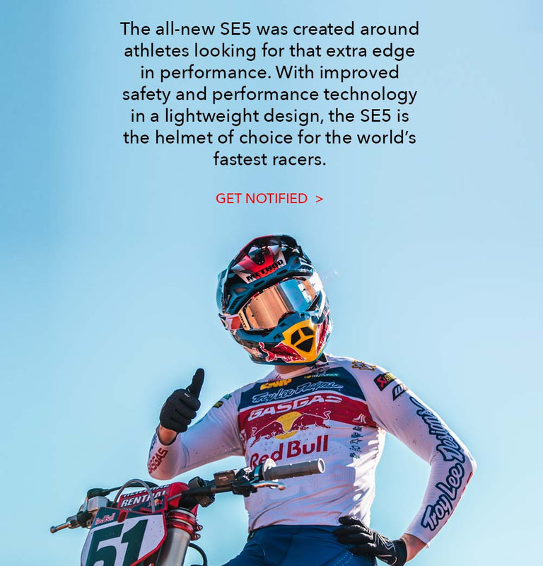 The all-new SE5 with created around athletes looking for the extra edge in performance. With improve safety performance technology in a lightweight design, the SE5 is the helmet of choice for the worlds fastest racers.