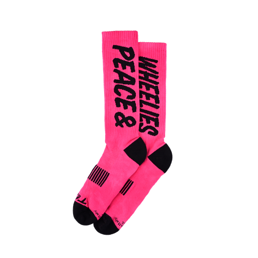 Chaussettes de performance pour hommes Peace &amp; Wheelies Fuchsia
