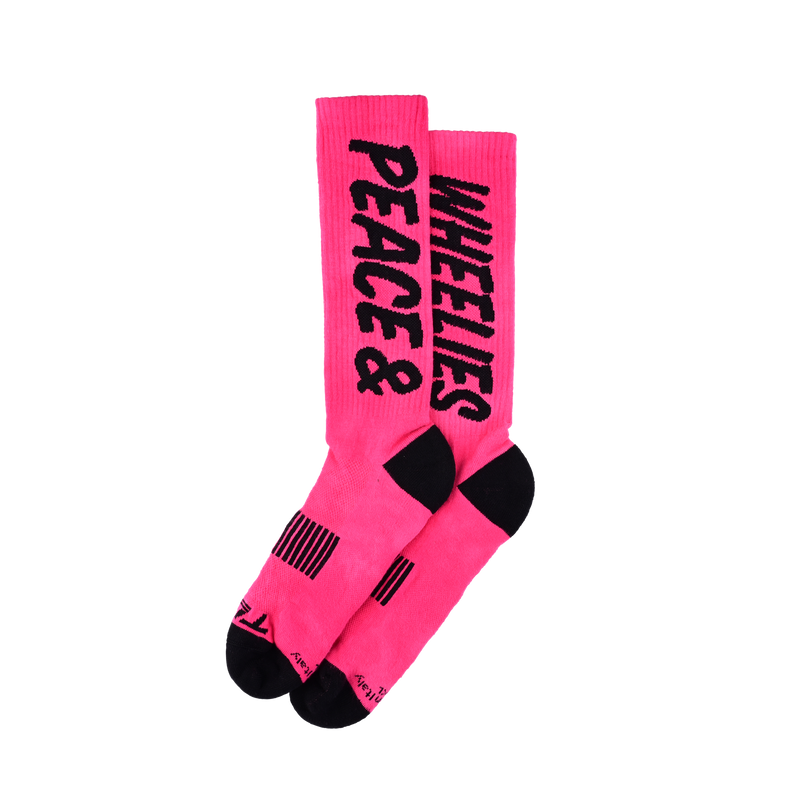Chaussettes de performance pour hommes Peace &amp; Wheelies Fuchsia