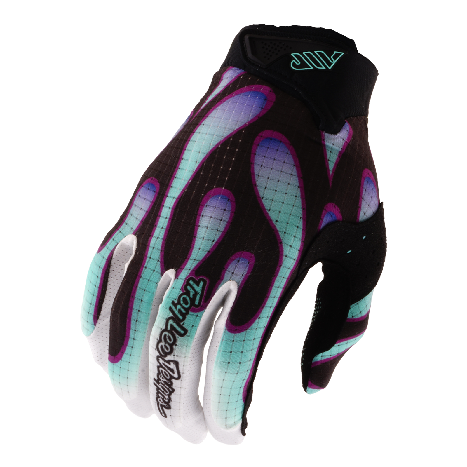 Youth Air Glove Overspray Black / Real Teal