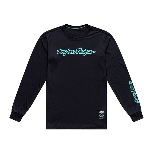 Skyline Ride LS Tee Signature Black / Real Teal