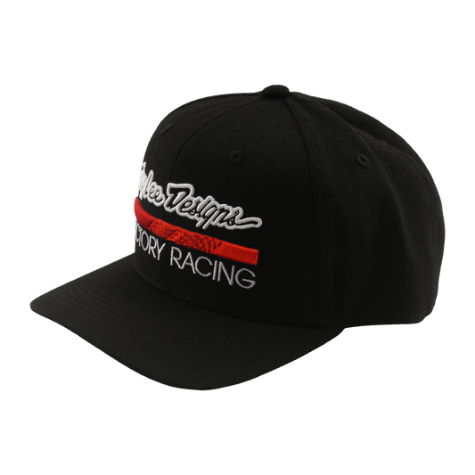 Casquette snapback à visière incurvée Troy Lee Designs Factory Racing Noir/Rouge