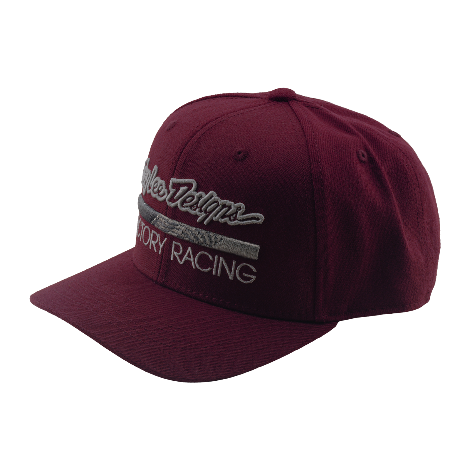 Casquette snapback à visière incurvée Troy Lee Designs Factory Racing bordeaux/gris