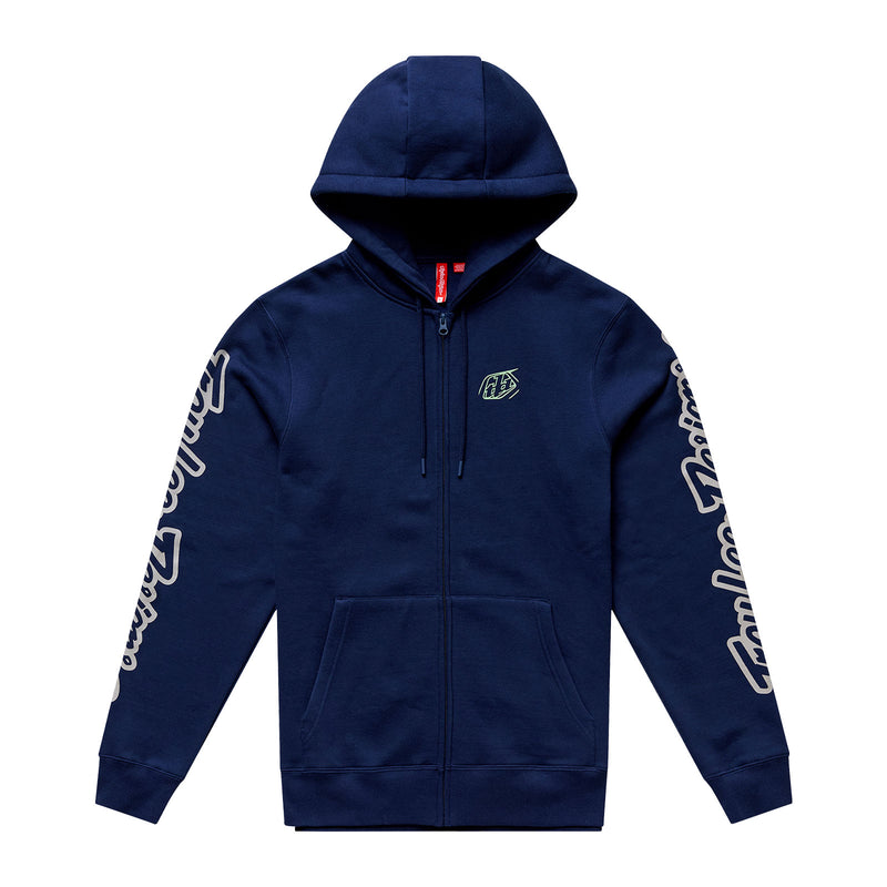 Zip up Hoodie Badge Navy / Sage
