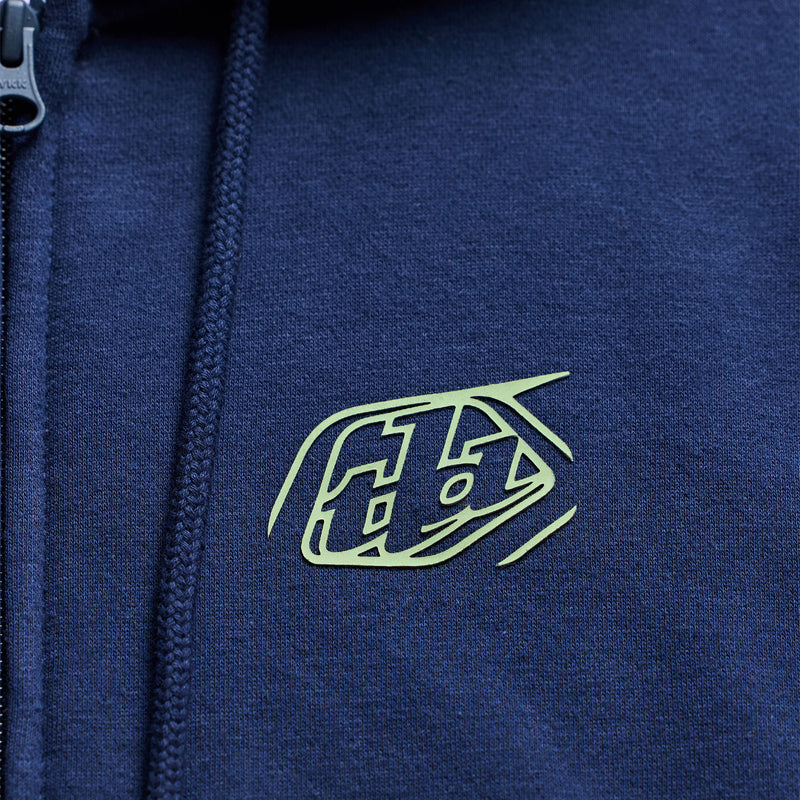 Zip up Hoodie Badge Navy / Sage