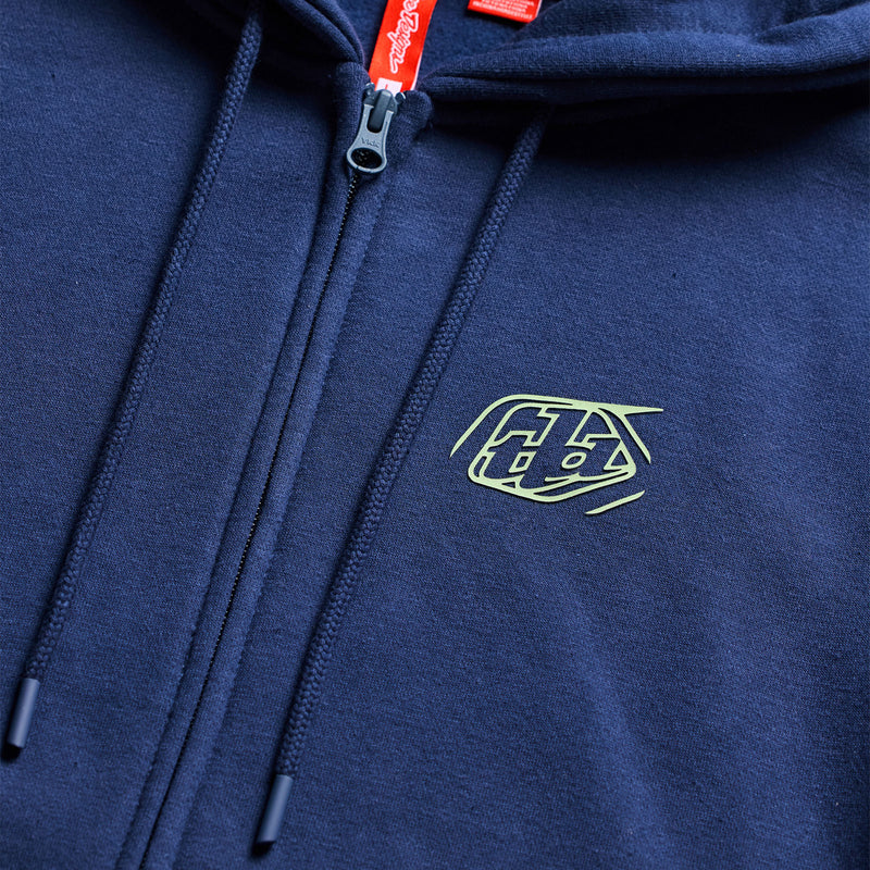 Zip up Hoodie Badge Navy / Sage
