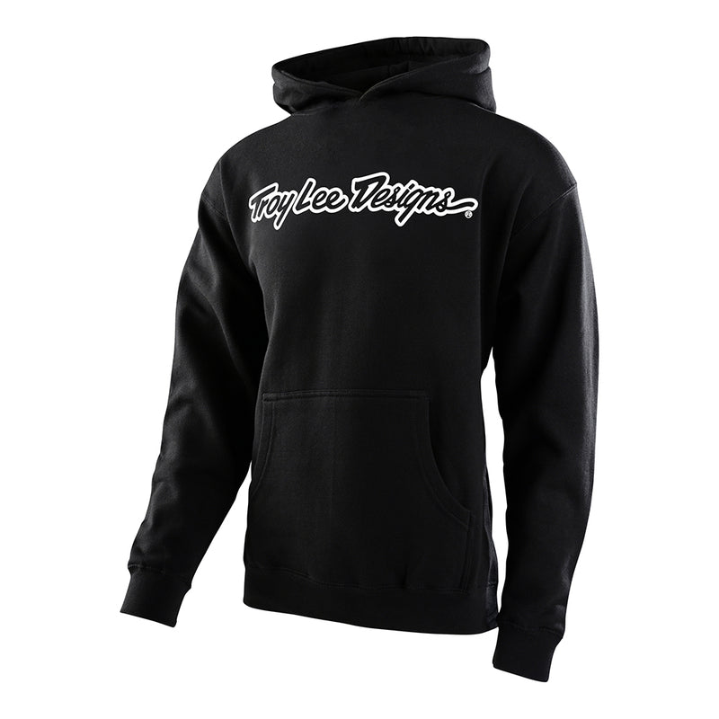 Sweat à capuche pour enfant, noir et blanc, modèle Signature.