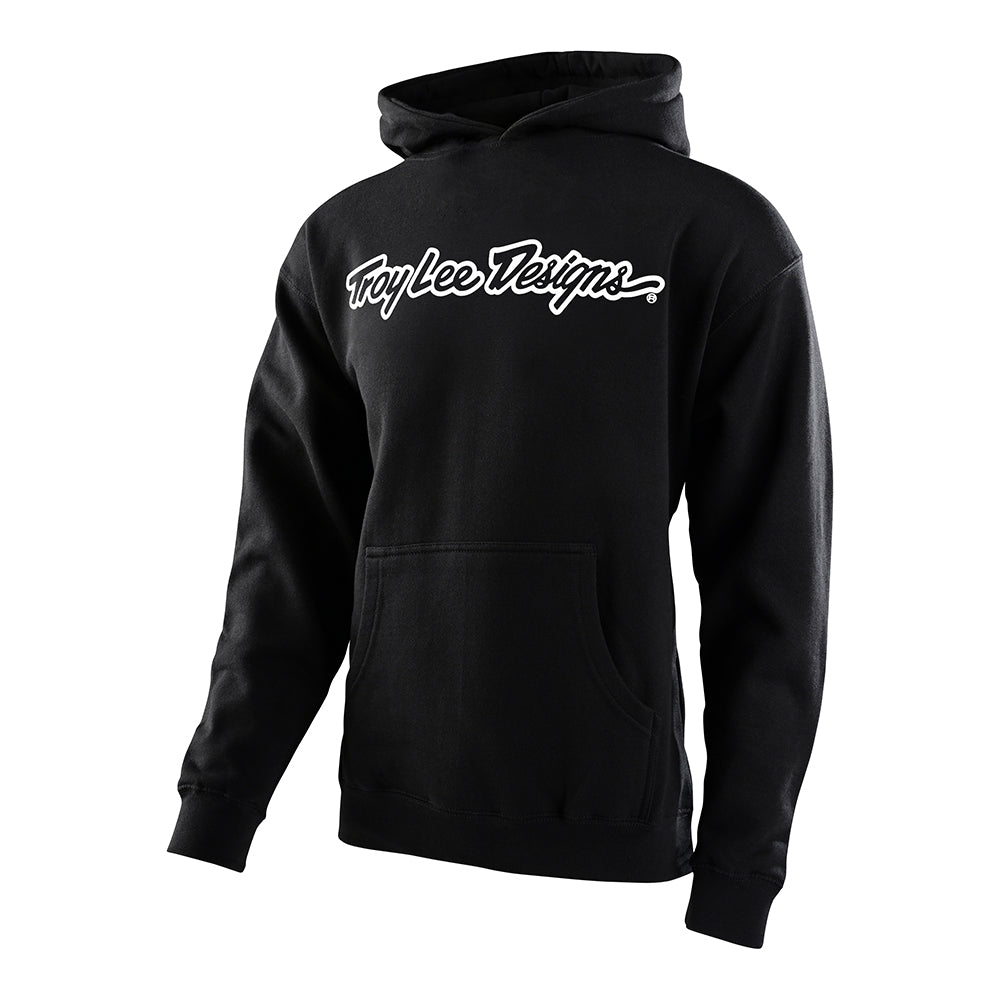 Sweat à capuche pour enfant, noir et blanc, modèle Signature.