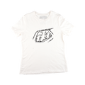 T-shirt court à manches courtes pour femme, avec badge vintage blanc