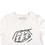 T-shirt court à manches courtes pour femme, avec badge vintage blanc