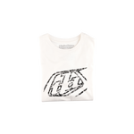 T-shirt court à manches courtes pour femme, avec badge vintage blanc