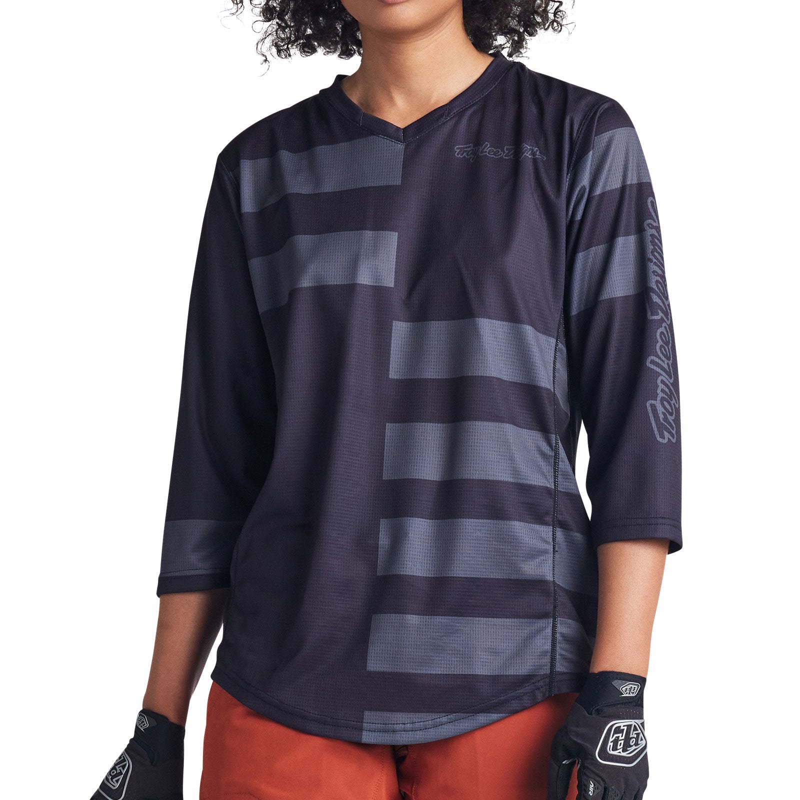 Womens Mischief Jersey Split Stripe Black