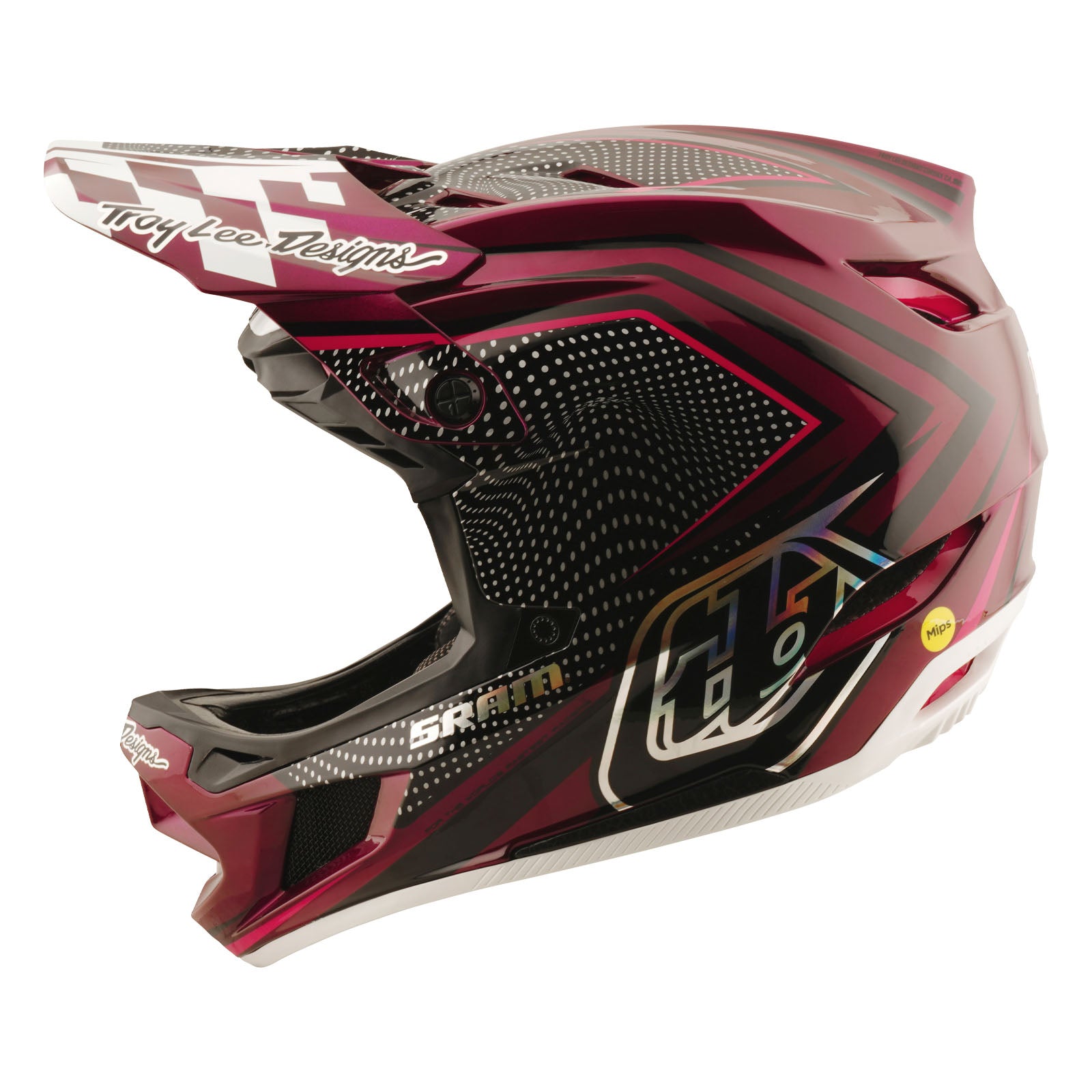 Casque D4 Carbon avec MIPS Troy Lee Designs X SRAM Radioscape Noir / Baie