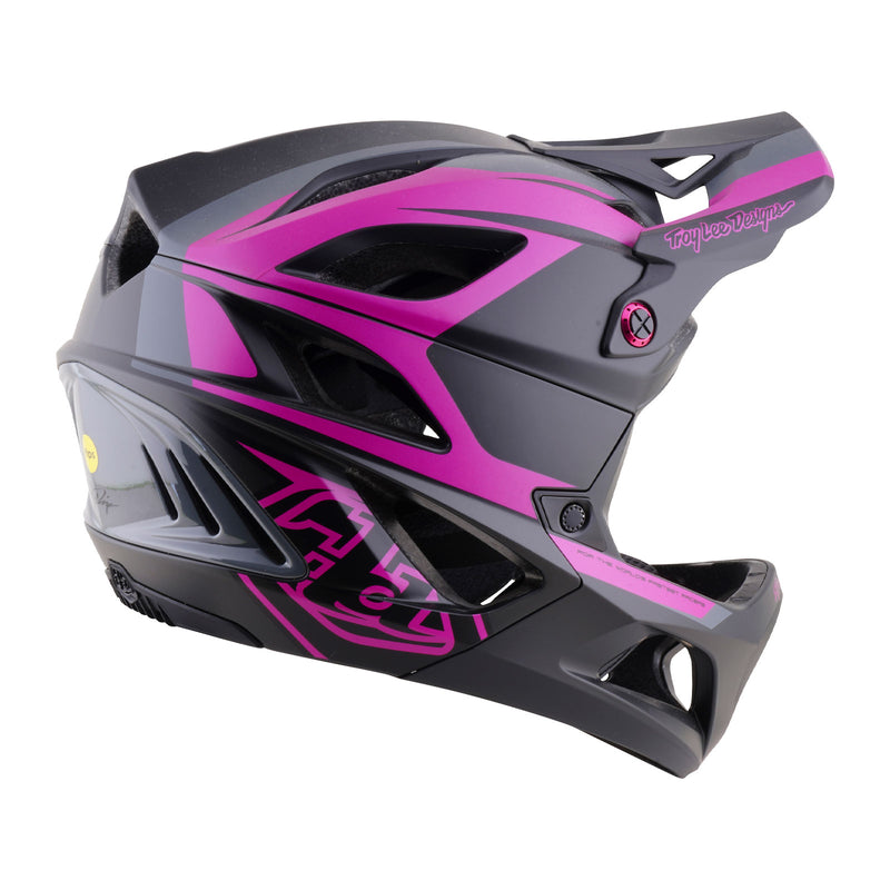 Stage 2 Helmet High Vz Dark Gray / Neon Fuchsia