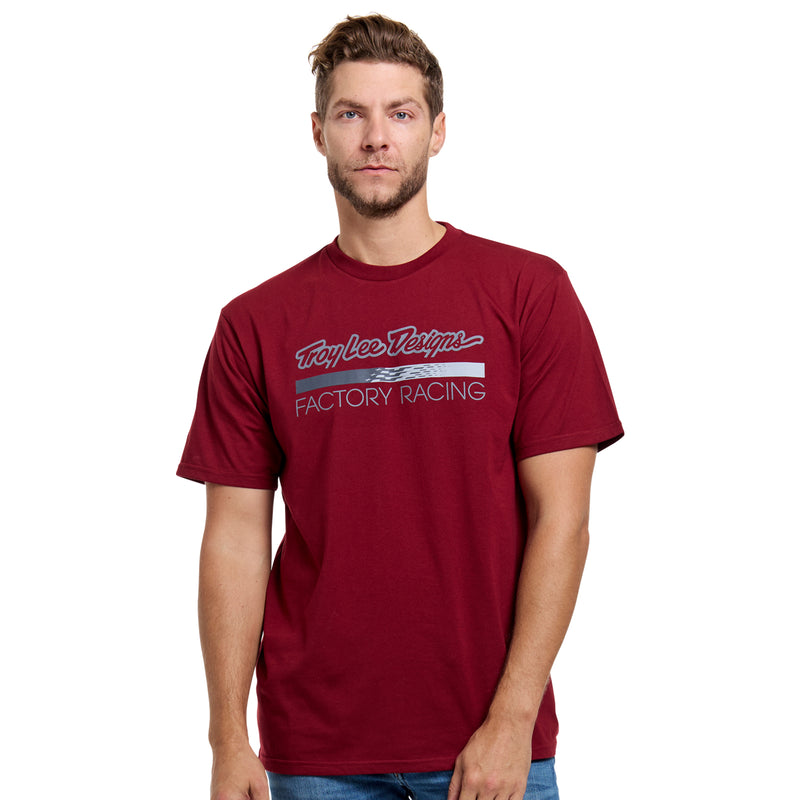 Short Sleeve Tee Troy Lee Designs Factory Racing Burgundy