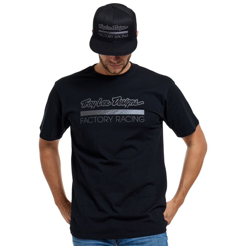 Short Sleeve Tee Troy Lee Designs Factory Racing Black Heather / Gray