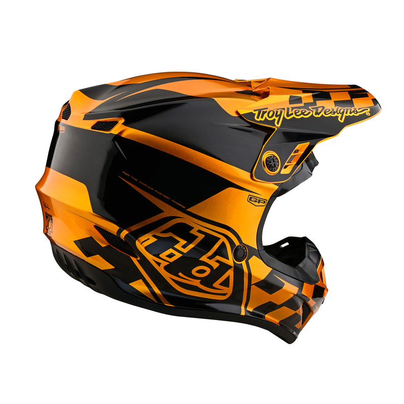 Vérification du casque de course pour jeunes (Or/Noir)
