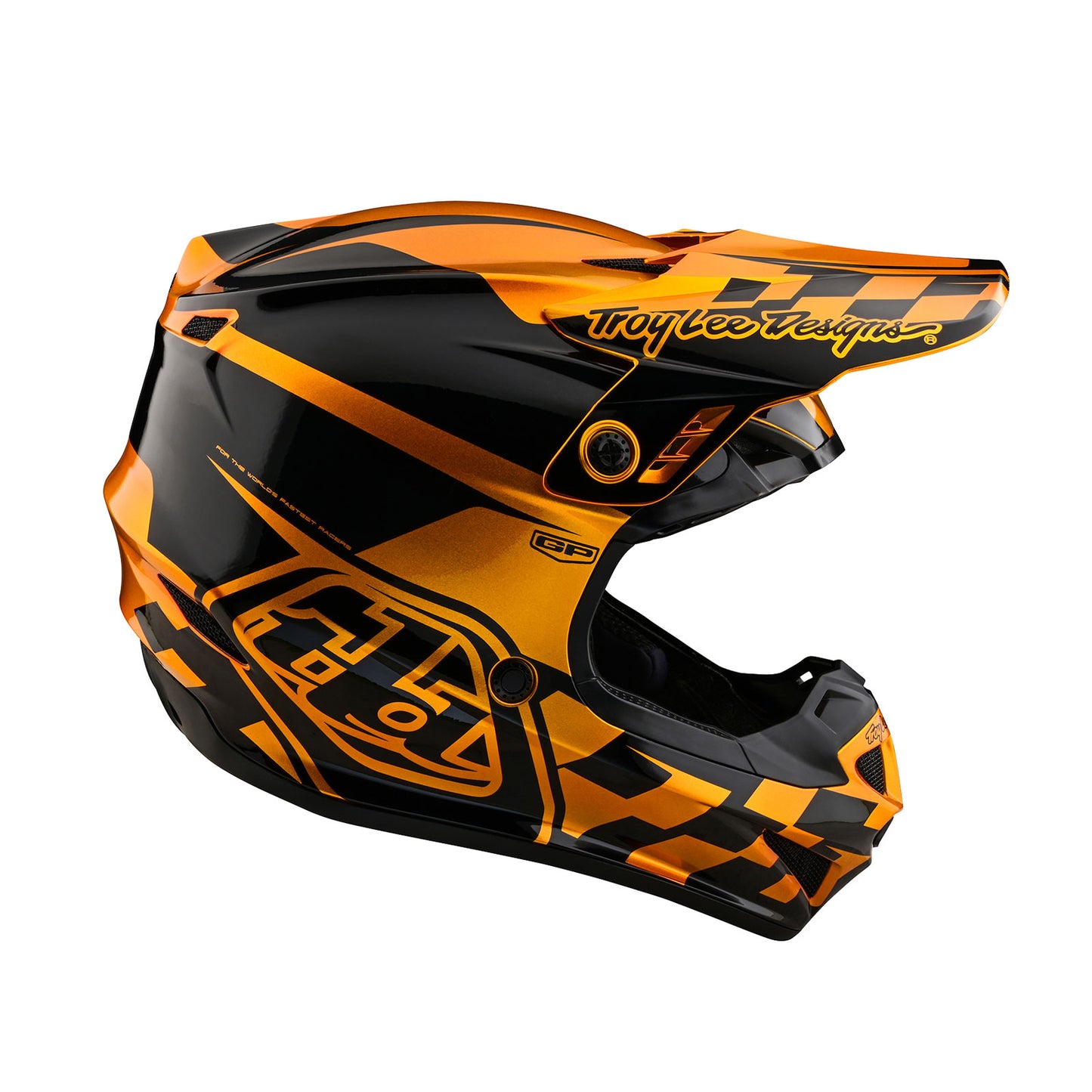 Vérification du casque de course pour jeunes (Or/Noir)
