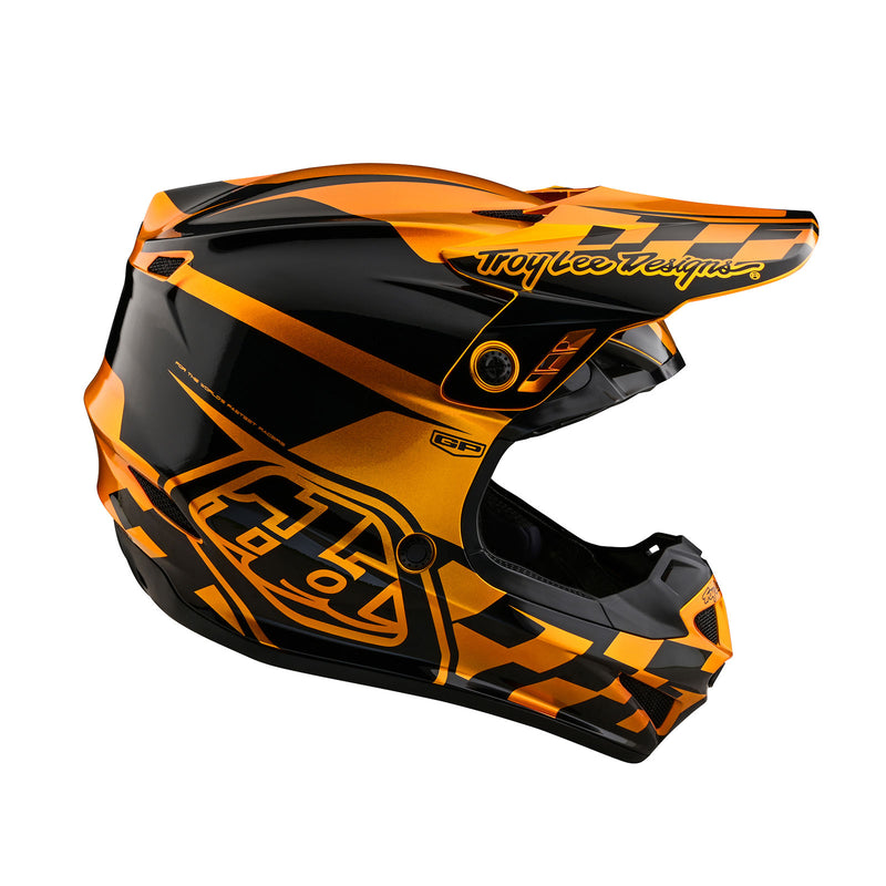 Vérification du casque de course pour jeunes (Or/Noir)
