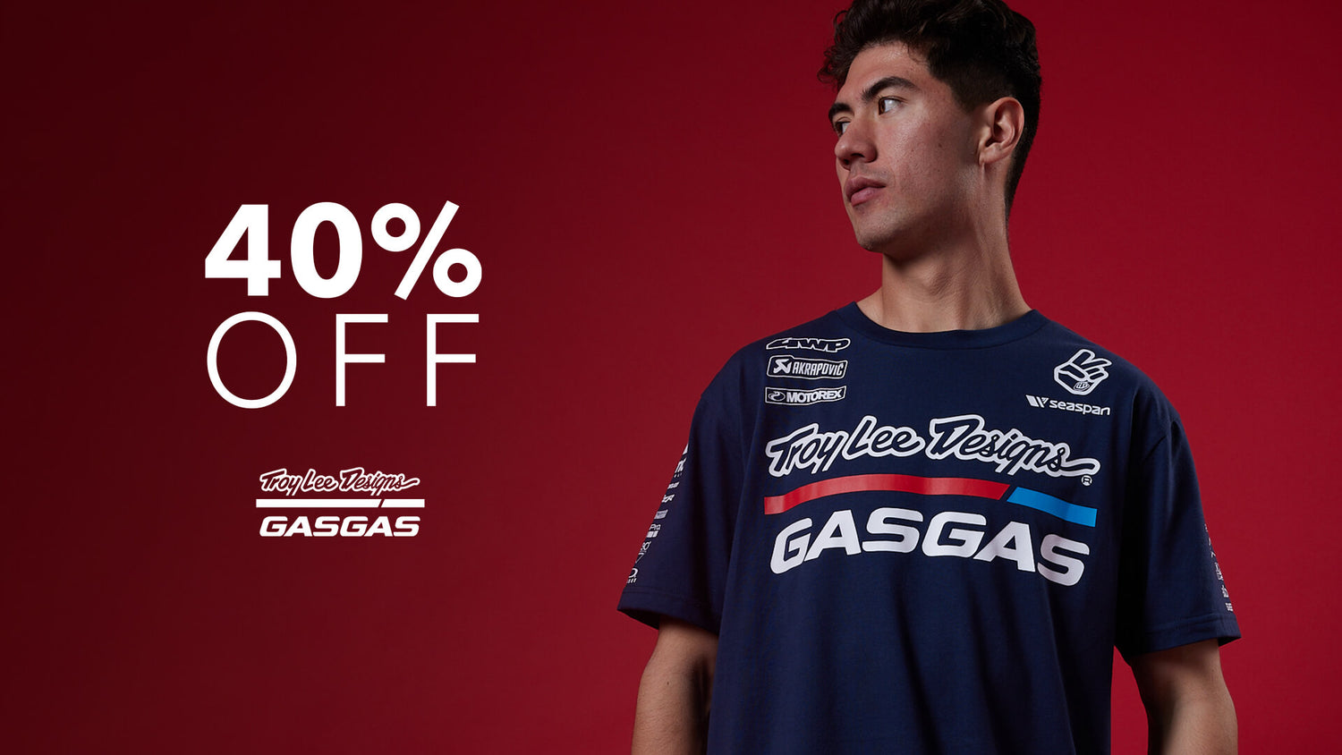 Save 40% on in stock Troy Lee Designs x GASGAS sportswear