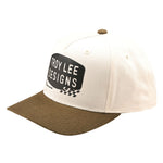 Casquette Snapback incurvée, style vintage, blanche/olive.