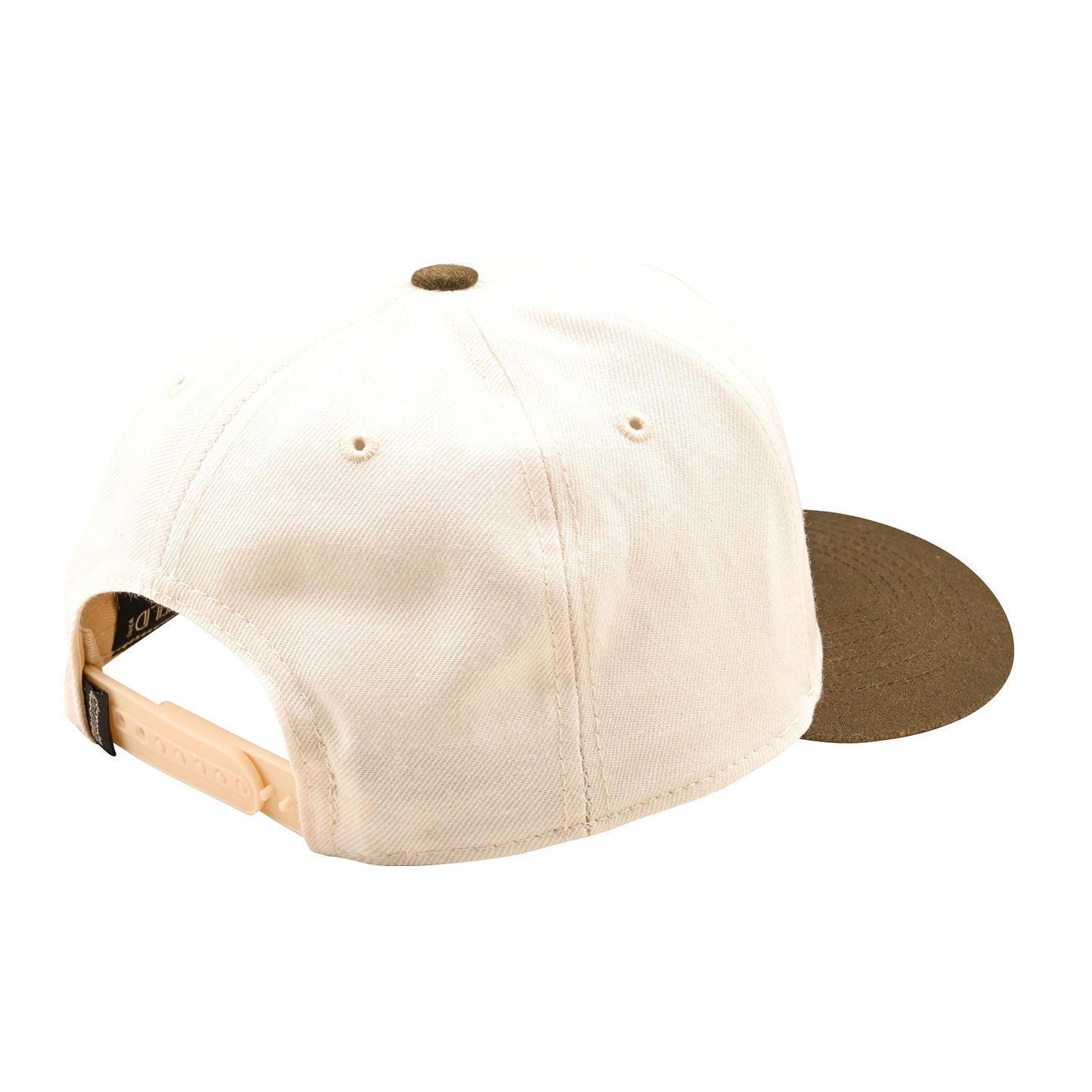 Casquette Snapback incurvée, style vintage, blanche/olive.