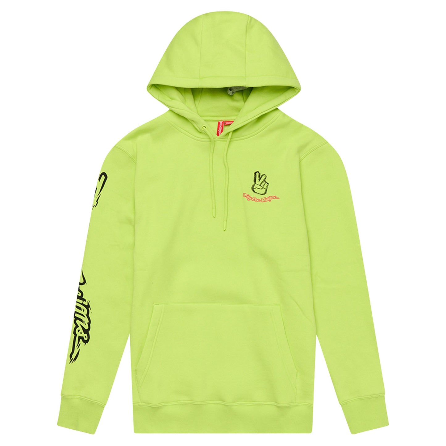 Sweat à capuche Peace Out jaune fluo