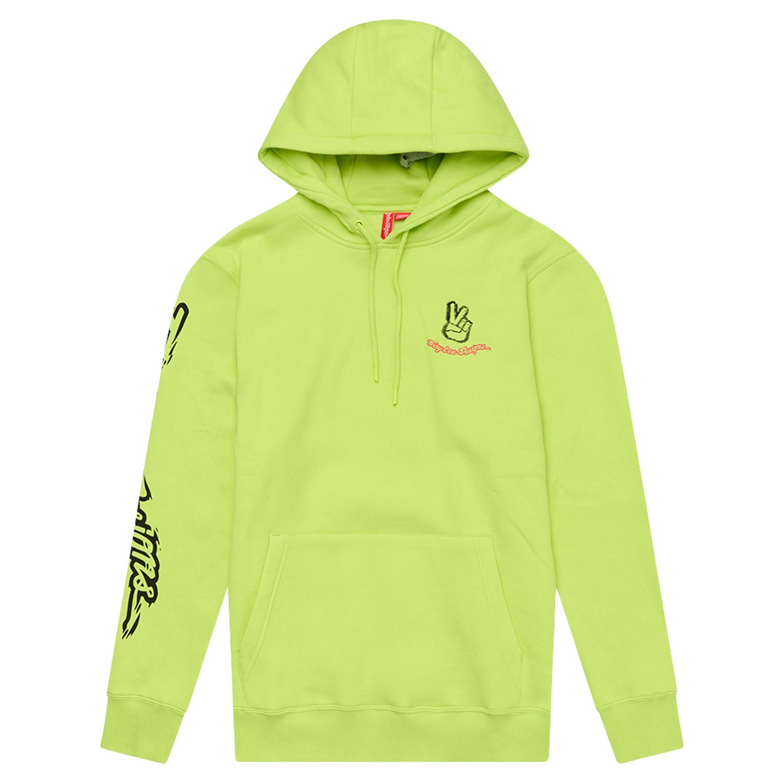 Sweat à capuche Peace Out jaune fluo