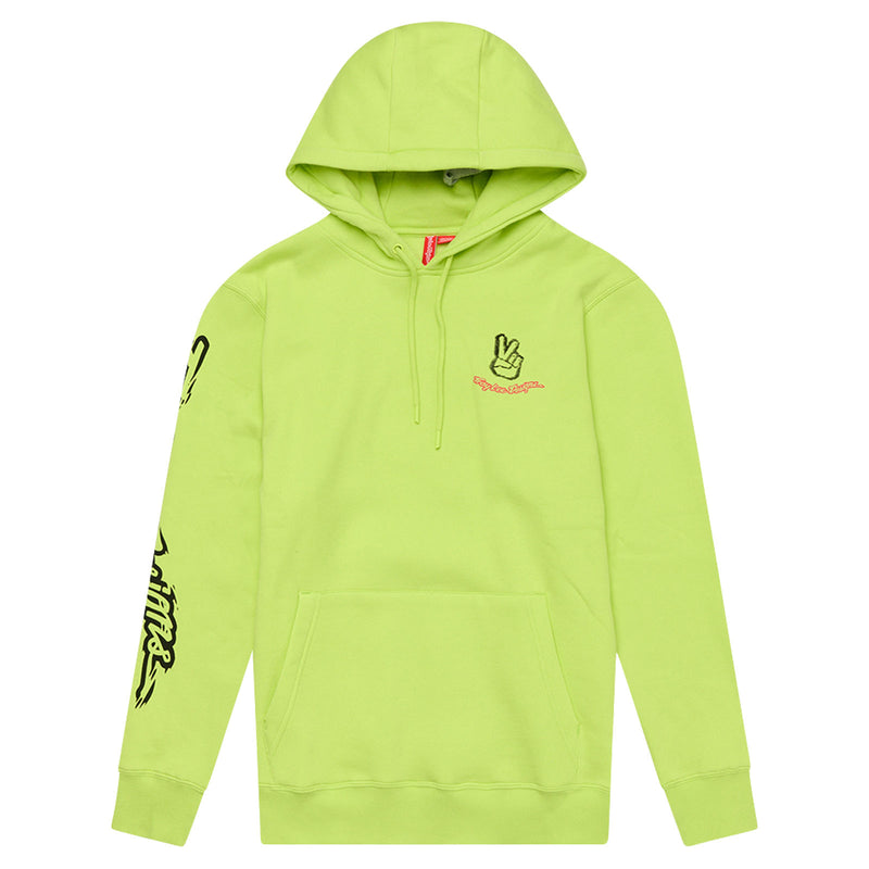 Sweat à capuche Peace Out jaune fluo
