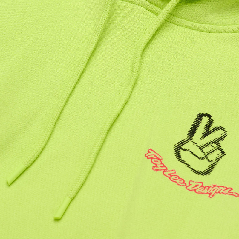 Sweat à capuche Peace Out jaune fluo