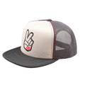 Casquette trucker Snapback Peace Out Vintage Blanc / Carbone
