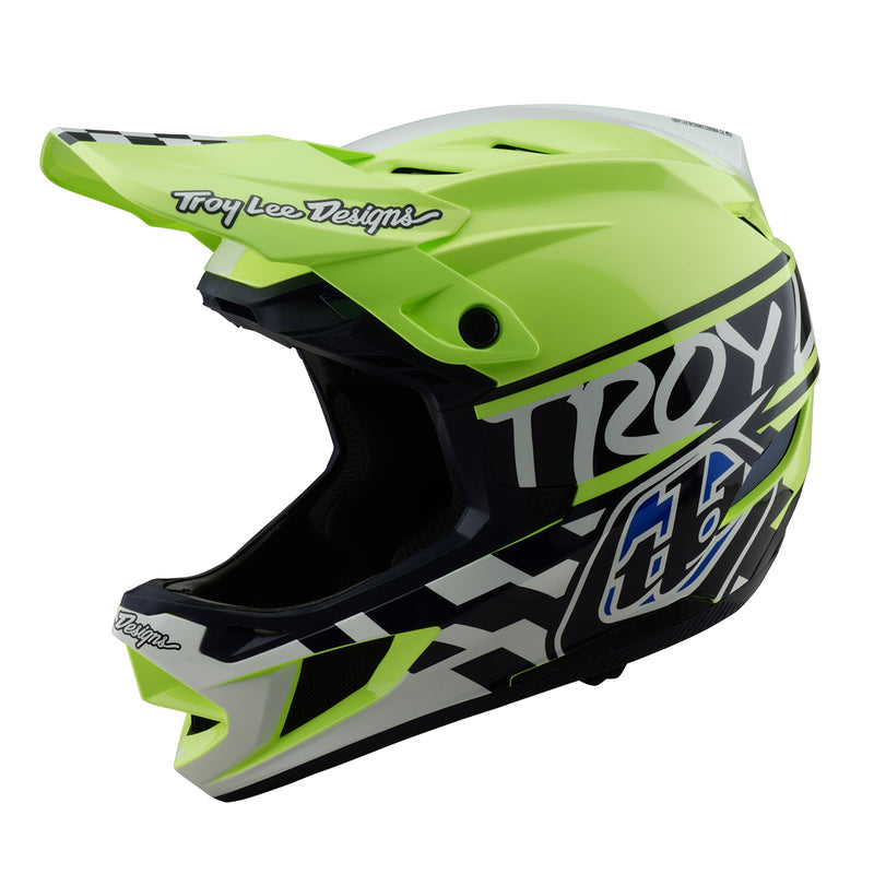 Casque D4 en polyacrylite Fifty-50 Marine / Jaune fluo