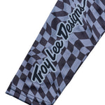 T-shirt à manches longues Lilium pour femme, motif à carreaux torsadés, noir/gris