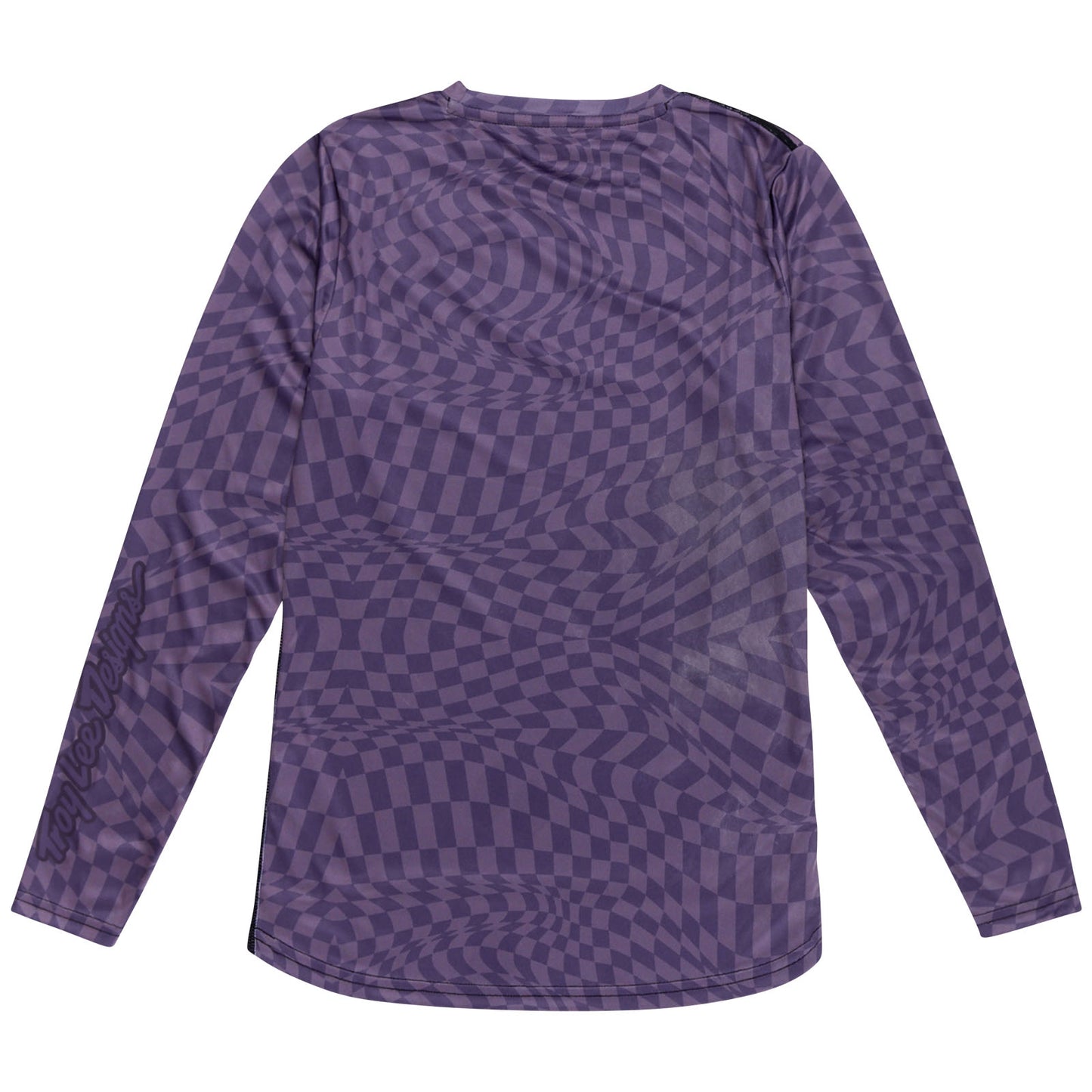 T-shirt à manches longues pour femme Lilium, motif à carreaux torsadés, violet foncé