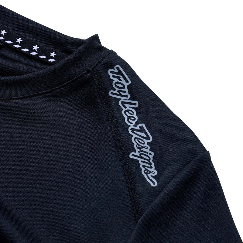 Maillot Lilium à manches courtes pour femme, noir uni