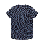 T-shirt à manches courtes Lilium pour femme, motif à carreaux torsadés, noir