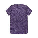 T-shirt à manches courtes pour femme Lilium, motif à carreaux torsadés, violet foncé