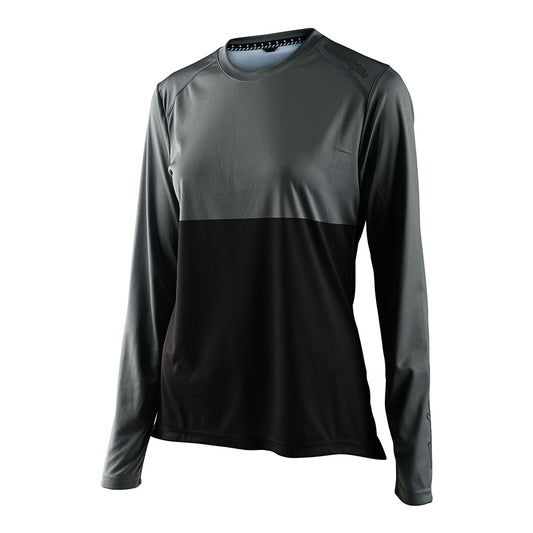 Maillot Lilium LS pour femme, vert bloc/noir