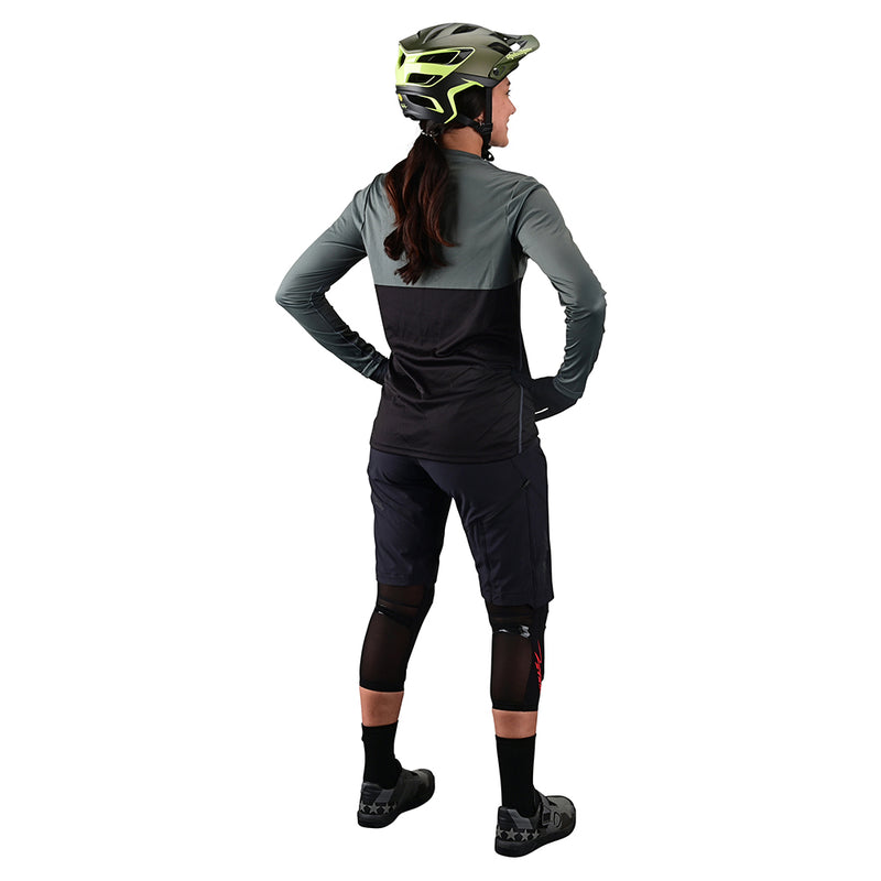 Womens Lilium LS Jersey Block Green / Black