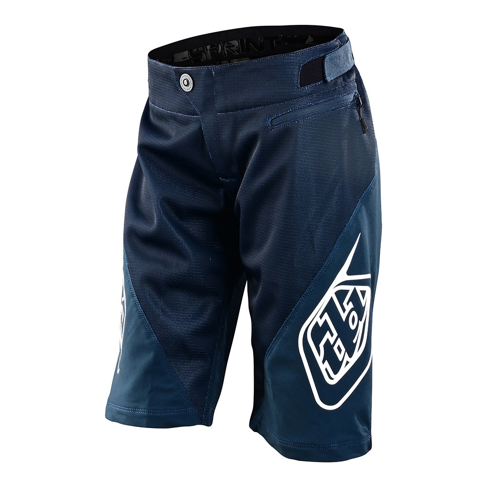 Short de sprint pour jeunes, bleu marine uni