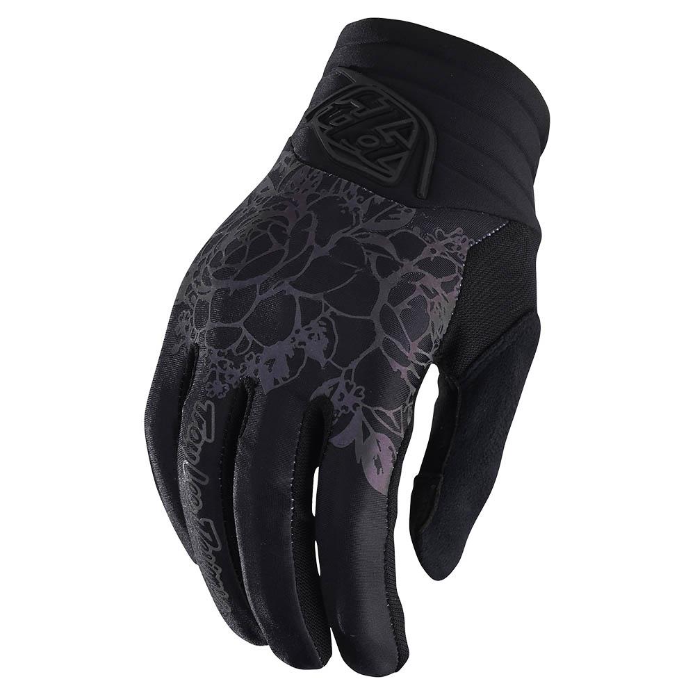 Womens Luxe Glove Floral Black
